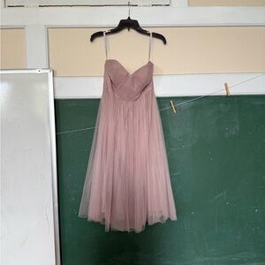 Jenny Yoo Blush Satin Gown